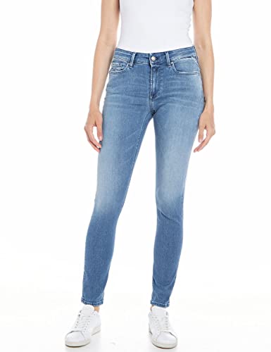 Replay Damen Jeans Luzien Skinny-Fit, Medium Blue 009 (Blau), 24W / 28L von Replay