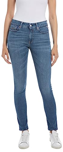 Replay Damen Jeans Luzien Skinny-Fit, Medium Blue 009 (Blau), 25W / 30L von Replay