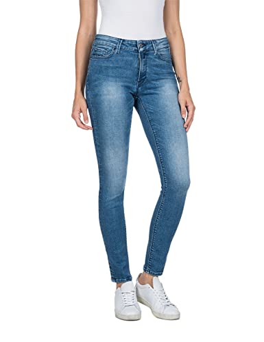 Replay Damen Jeans Luzien Skinny-Fit mit Comfort Stretch, Medium Blue 009 (Blau), 30W / 28L von Replay