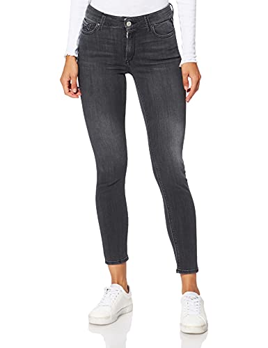 Replay Damen Whw689 Luzien Black Power Stretch Jeans Karotte, Grey (097 Dark Grey), 24W / 32L von Replay