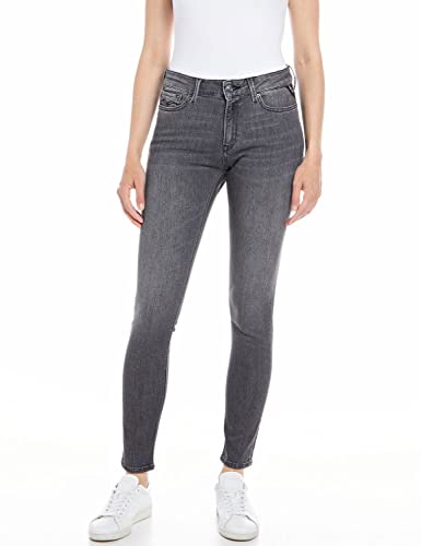 Replay Damen Jeans Luzien Skinny-Fit mit Power Stretch, Dark Grey 097 (Grau), 30W / 30L von Replay