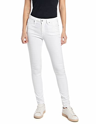 Replay Damen Jeans Luzien Skinny-Fit mit Stretch, Weiß (Optical White 001), 27W / 32L von Replay