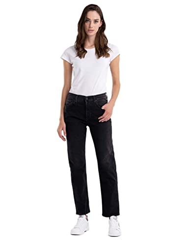 Replay Damen Jeans Maijke Straight-Fit, Black 098-1 (Schwarz), 26W / 28L von Replay