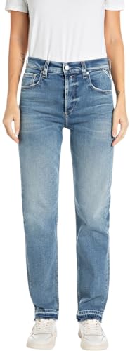 Replay Damen Jeans Maijke Straight-Fit, Blau (Medium Blue 009), 29W / 28L von Replay
