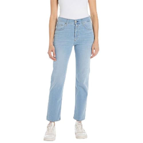 Replay Damen Jeans Maijke Straight-Fit, Light Blue 010 (Blau), 30W / 32L von Replay