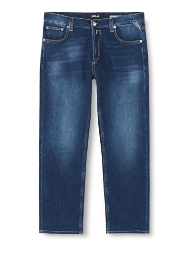 Replay Damen Jeans Maijke Straight Straight-Fit mit Stretch, Blau (Dark Blue 007), 31W / 30L von Replay