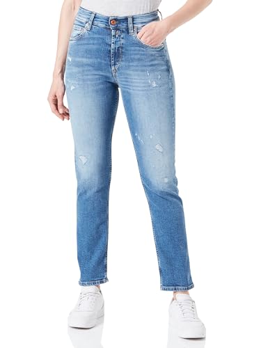Replay Damen Jeans Maijke Straight-Fit mit Stretch, Blau (Medium Blue 009), W26 x L30 von Replay