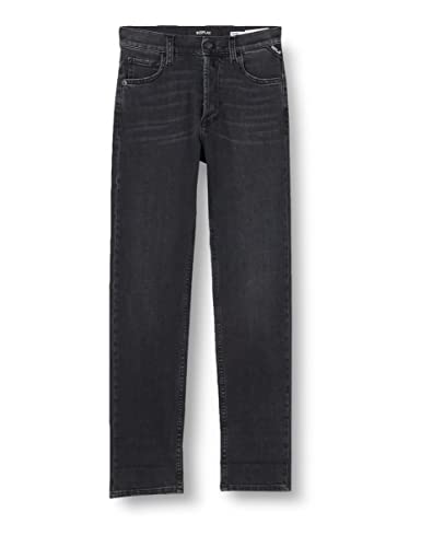 Replay Damen Jeans Maijke Straight-Fit mit Stretch, Grau (Dark Grey 097), W23 x L28 von Replay