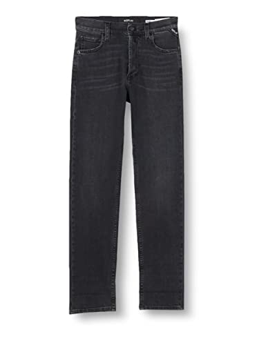 Replay Damen Jeans Maijke Straight-Fit mit Stretch, Grau (Dark Grey 097), W24 x L28 von Replay