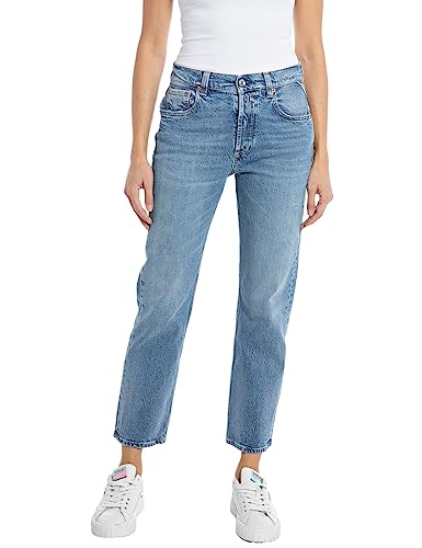 Replay Damen Jeans Maijke Straight-Fit Rose Label aus Comfort Denim, Medium Blue 009 (Blau), 32W / 30L von Replay