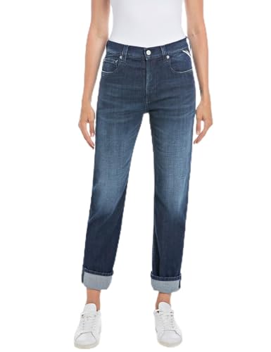 Replay Damen Jeans Maijke Straight-Fit, Dark Blue 007 (Blau), 25W / 30L von Replay
