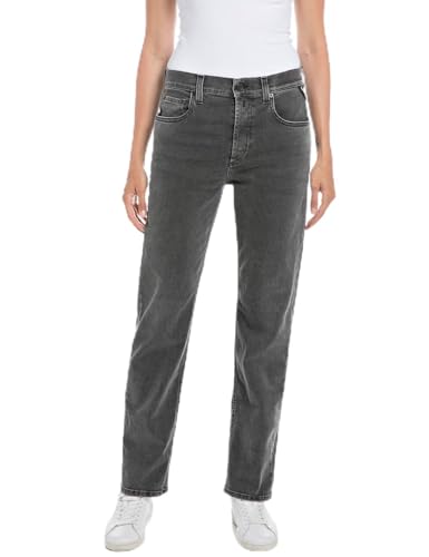 Replay Damen Jeans Maijke Straight-Fit, Dark Grey 097 (Grau), 30W / 30L von Replay