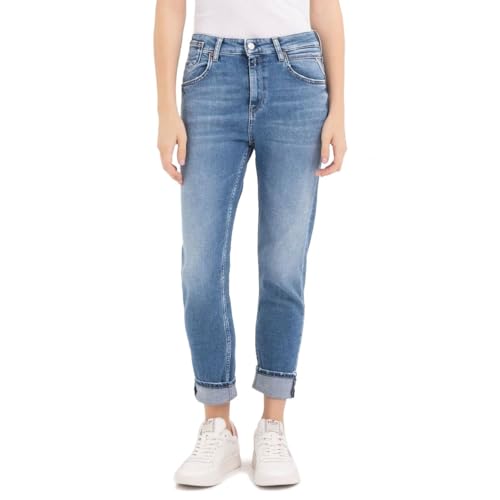 Replay Damen Jeans Marty Boyfit mit Power Stretch, Medium Blue 009 (Blau), 28W / 28L von Replay