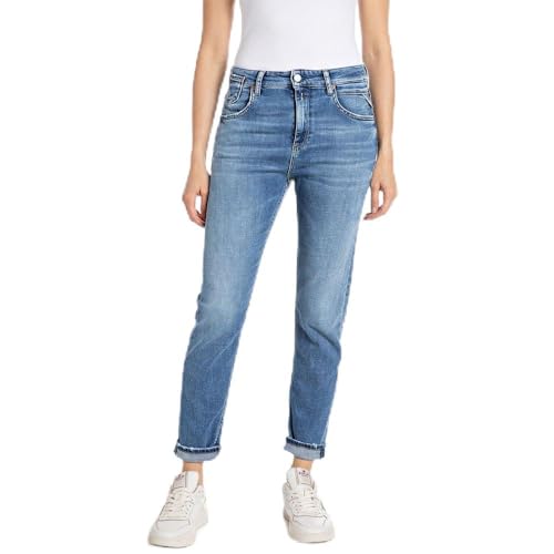 Replay Damen Jeans Marty Boyfit mit Power Stretch, Medium Blue 009 (Blau), 29W / 28L von Replay