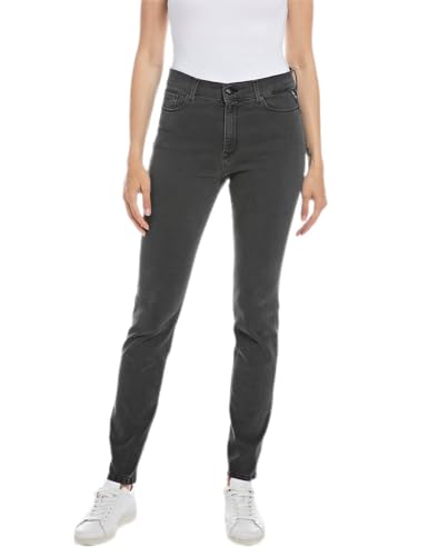 Replay Damen Jeans Mjla Slim-Fit Hyperflex mit Stretch, Grau (Dark Grey 097), W27 x L28 von Replay