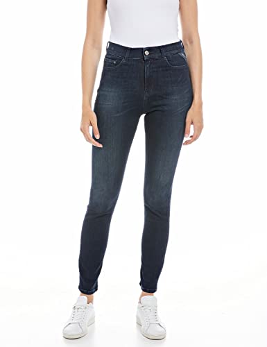 Replay Damen Jeans Mjla Slim-Fit mit Power Stretch, Blau (Dark Blue 007), W30 x L28 von Replay