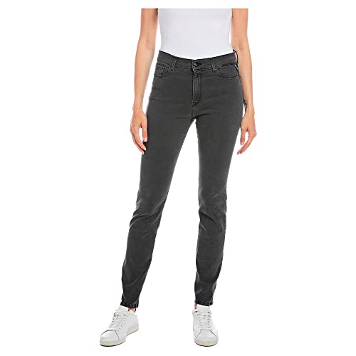 Replay Damen Jeans Mjla Slim-Fit mit Comfort-Stretch, Dark Grey 097 (Grau), 24W / 30L von Replay