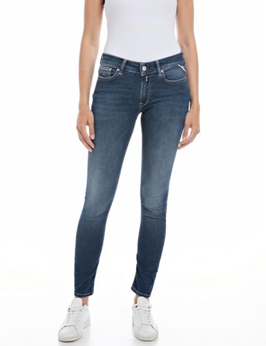 Replay Damen Jeans New Luz Skinny-Fit Hyperflex mit Stretch, Dark Blue 007 (Blau), 26W / 32L von Replay