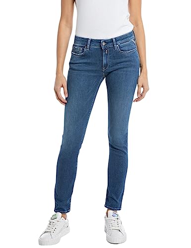 Replay Damen Jeans New Luz Skinny-Fit, Medium Blue 009-4 (Blau), 27W / 30L von Replay