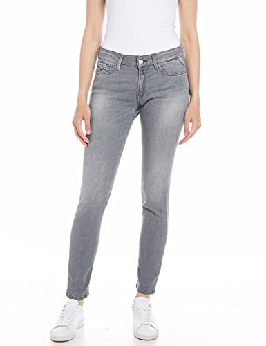 Replay Damen Jeans New Luz Skinny-Fit mit Power Stretch, Medium Grey 096 (Grau), 29W / 30L von Replay