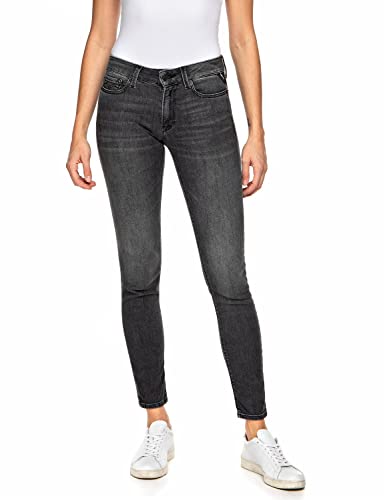 Replay Damen Jeans New Luz Skinny-Fit mit Power Stretch, Medium Grey 096-1 (Grau), 27W / 32L von Replay