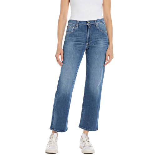 Replay Damen Jeans Reyne Straight-Fit, Medium Blue 009 (Blau), 27W / 30L von Replay