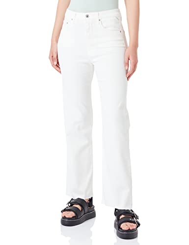 Replay Damen Jeans Reyne Straight-Fit, Natural White 100 (Weiß), 26W / 28L von Replay