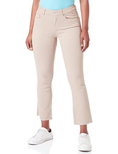 Replay Damen Jeans Schlaghose Faaby Flare Crop Comfort-Fit mit Power Stretch, Grau (Light Taupe 803), W31 von Replay