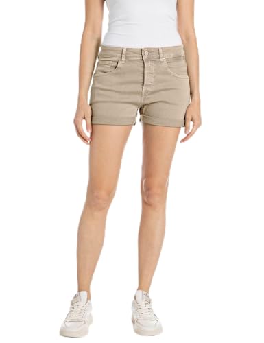Replay Damen Jeans Shorts Anyta Baggy-Fit, Sahara 225 (Beige), 31 von Replay