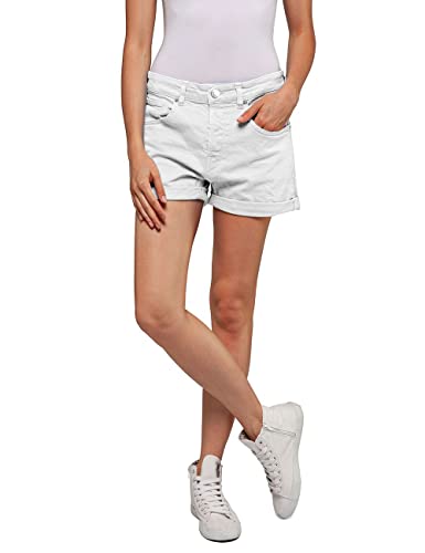 Replay Damen Jeans Shorts Anyta Baggy-Fit, Optical White 001 (Weiß), 24W von Replay