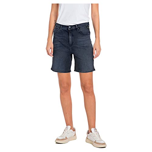 Replay Damen Jeans Shorts Shirbey mit Stretch, Grau (Dark Grey 097), 28W von Replay