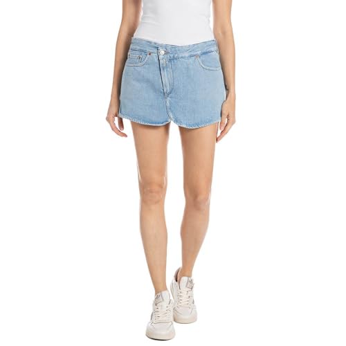 Replay Damen Jeans Shorts aus Baumwolle, Blau (Light Blue 010), 30W von Replay