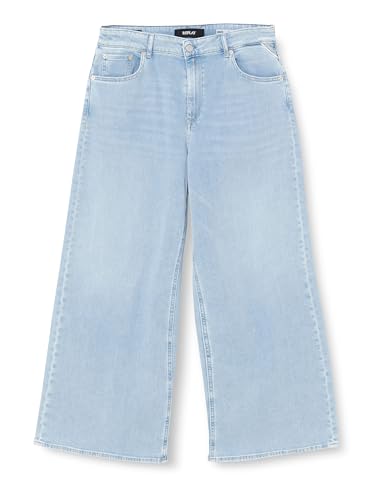 Replay Damen Jeans Umath Wide Leg Fit aus Comfort Denim, Light Blue 010 (Blau), 29W / 34L von Replay