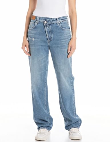 Replay Damen Jeans Zelmaa Tapered-Fit Original, Medium Blue 009-1 (Blau), 32W / 30L von Replay