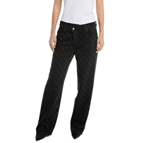 Replay Damen Jeans Zelmaa Tapered-Fit, Black 098 (Schwarz), 26W / 32L von Replay