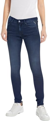 Replay Damen Jeans New Luz Skinny-Fit mit Power Stretch, Dark Blue 007-2 (Blau), 29W / 30L von Replay