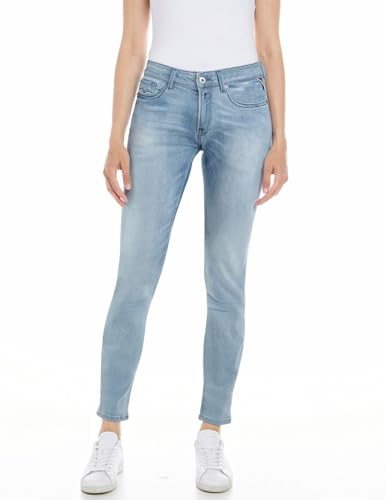 Replay Damen Jeans New Luz Skinny-Fit mit Comfort Stretch, Light Blue 010 (Blau), 27W / 28L von Replay