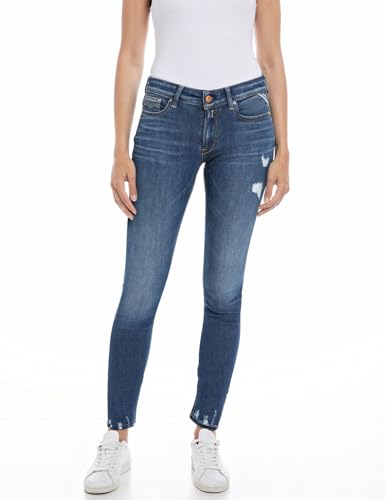 Replay Damen Jeans New Luz Skinny-Fit, Medium Blue 009-3 (Blau), 25W / 30L von Replay