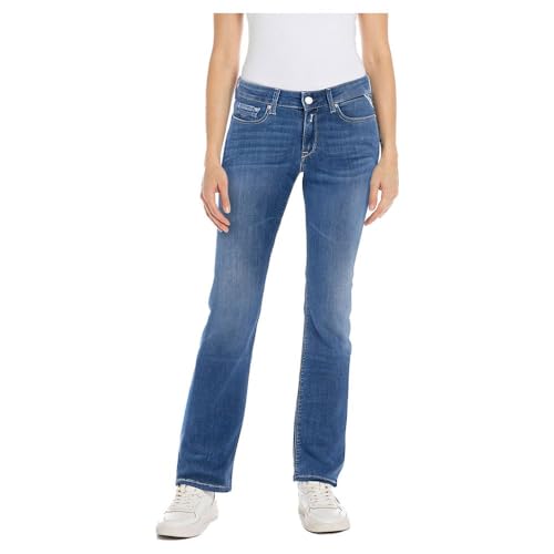 Replay Damen Jeans New Luz Skinny-Fit mit Power Stretch, Medium Blue 009 (Blau), 28W / 30L von Replay