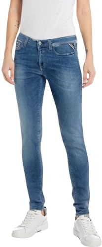 Replay Damen Jeans New Luz Skinny-Fit mit Comfort Stretch, Medium Blue 009 (Blau), 30W / 30L von Replay