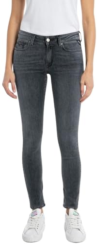 Replay Damen Jeans New Luz Skinny-Fit mit Power Stretch, Dark Grey 097 (Grau), 26W / 28L von Replay