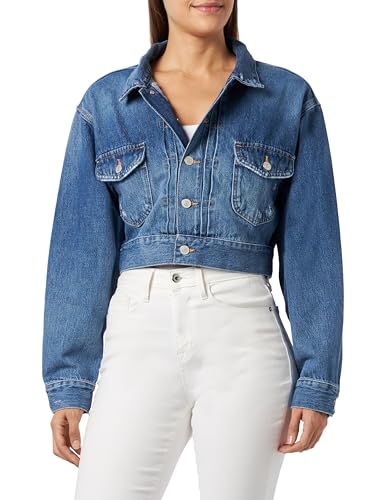 Replay Damen Jeansjacke Cropped, Medium Blue 009 (Blau), XXS von Replay