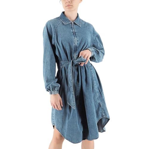 Replay Damen Jeanskleid Langarm mit Gürtel, Blau (Medium Blue 009), L von Replay
