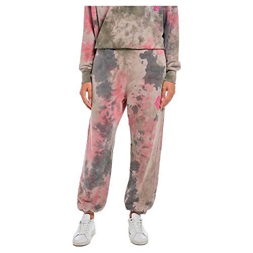 Replay Damen Jogginghose mit Tunnelzug, Mehrfarbig (Forest/Pink 010), XL von Replay