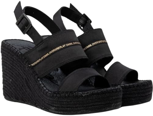 Replay Damen Keilabsatzschuhe mit Riemen, Schwarz (Black 003), 39 von Replay