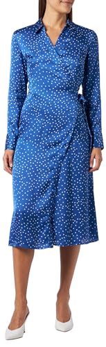 Replay Damen Kleid Langarm Tailliert, Blue/Natural White 010 (Mehrfarbig), L von Replay