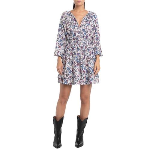 Replay Damen Kleid Langarm aus Viskose, Mehrfarbig (Multicolor 010), M von Replay