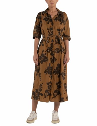 Replay Damen Kleid aus Baumwolle, Mehrfarbig (Brick/Brown 010), XS von Replay