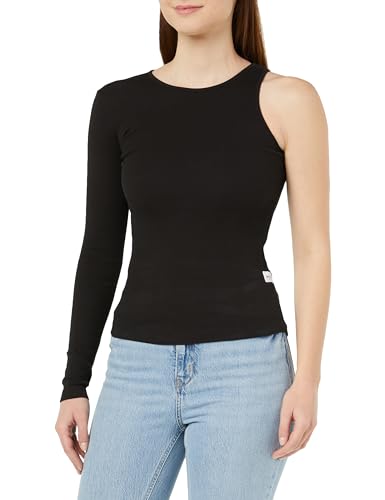 Replay Damen Langarmshirt One-Shoulder-Oberteil, Black 098 (Schwarz), XXS von Replay