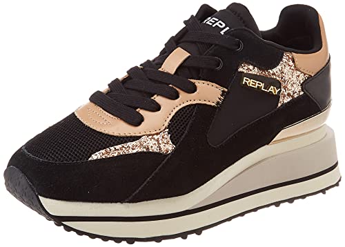 REPLAY Damen Lucille SOLAR Sneaker, 003 Black, 39 EU von Replay